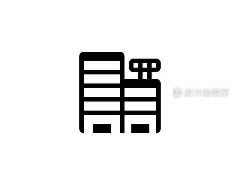 Office, Residential Building icon. Isolated Government Builiding, Department Store - Vector